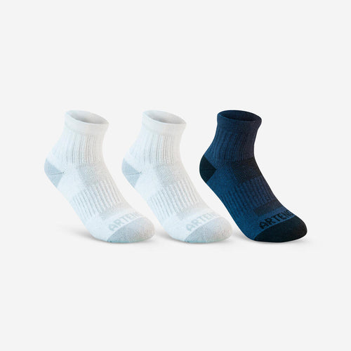 





Calcetines media caña Niños Pack de 3 Artengo RS 500 blanco azul marino