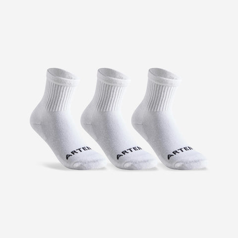 





Calcetines altos de tenis Niños Pack de 3 Artengo RS 100 blanco