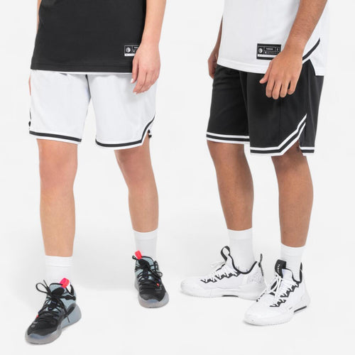 





Pantalón corto de Baloncesto reversible Adulto - SH500R Negro Blanco