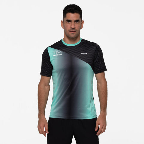 





Camiseta de pádel manga corta transpirable Hombre 500 verde negro Maxi Sanchez