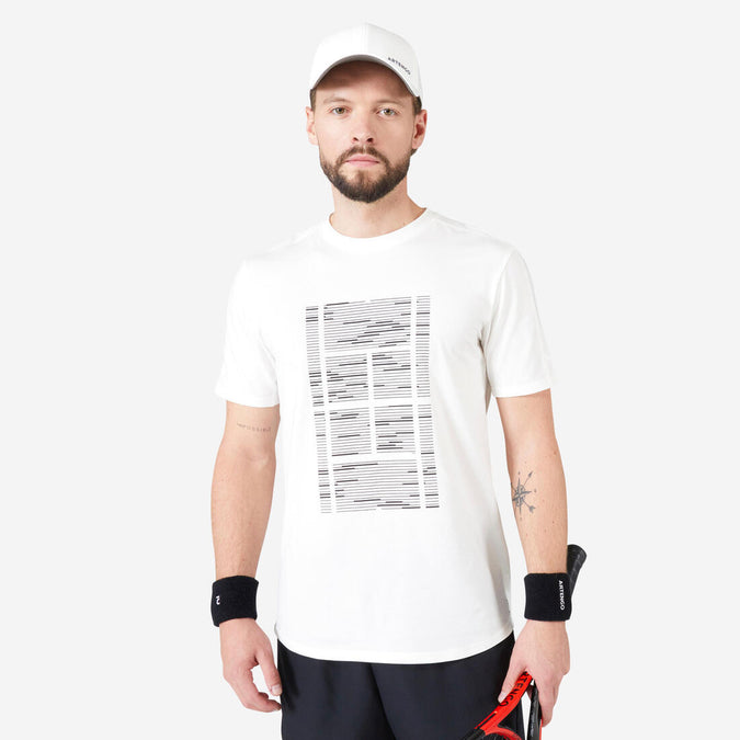 





Camiseta de tenis manga corta hombre Artengo TTS Softt blanco estampado, photo 1 of 7